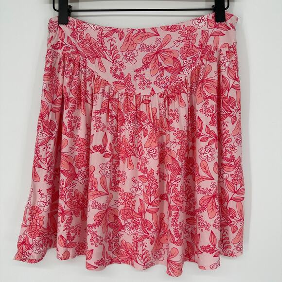 Abound Drop Waist Pink Floral Mini Skirt Flowy Summer Zip Side Womens Small - Picture 2 of 5